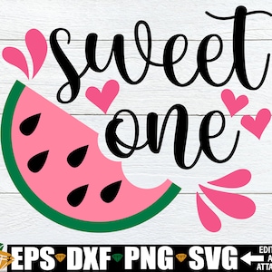 Süßes Wassermelonen-Svg, Süßes Wassermelonen-Svg, Mädchen Wassermelone 1. Geburtstag-Svg PNG, Mädchen 1