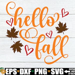 Hallo herfst, Hallo val SVG, val deur teken SVG PNG, Halloween SVG, val decor SVG, hallo val deur teken SVG, val clipart, digitale download