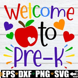 Bienvenido a Pre-K, primer día de escuela Pre-K Teacher Shirt svg, Pre-K Classroom Door Sign PNG SVG, Primer día de Pre-K svg, Pre-K Para svg