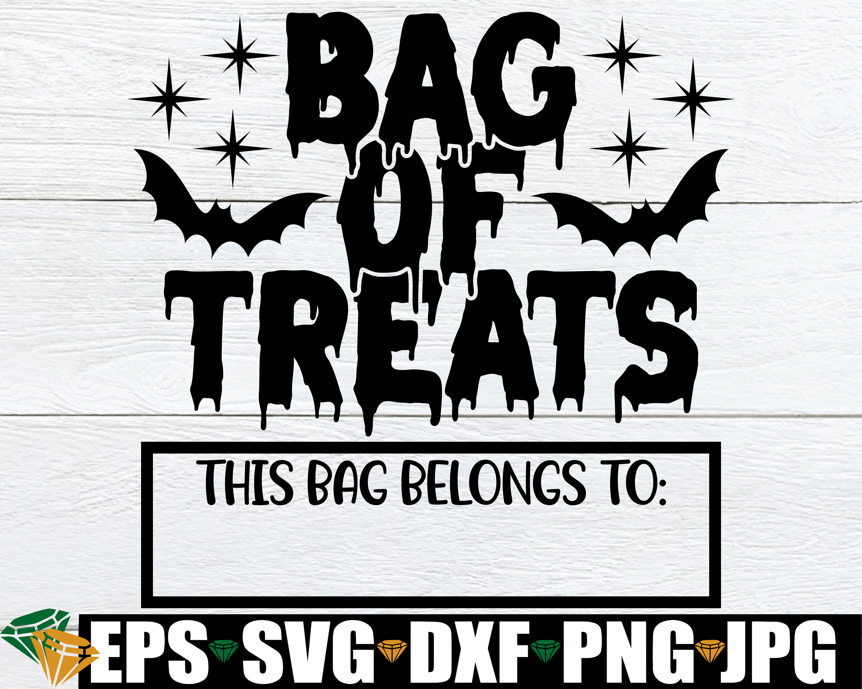Bag of Treats Personalized Trick or Treat Bag Svg Candy Bag Etsy
