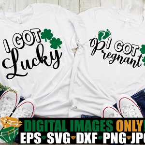 J'ai de la chance, je suis tombée enceinte, faire-part de grossesse pour la Saint-Patrick, faire-part de bébé pour la Saint-Patrick, SVG, fichier coupé, Image imprimable