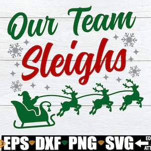 Ons team sleeën, Office kerstcadeaus SVG, bijpassende kerstshirts svg png, collega's personeel team kerstshirts svg png