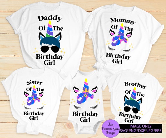 Download Unicorn Birthday Digital Download Matching Family Unicorn Birthday Cute Unicorn Birthday Svg Png Dxf Eps Jpg Unicorn Family Birthday Clip Art Art Collectibles
