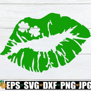St. Patricks Day Kuss, St. Patricks Day, glücklicher Kuss, Kussdruck, kommerzielle Nutzung, Druckdatei, Schnittdatei, SVG, Silhouette-Datei, Aufbügeln, Dekor
