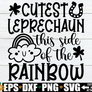 Schattigste kabouter deze kant van de regenboog, St. Patrick's Day SVG, schattige St. Patrick's Day, Kids St. Patrick's Day SVG, Girls St Patrick's Day