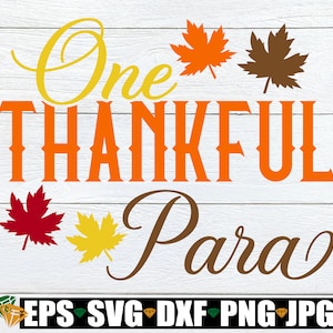One Thankful Para, Thanksgiving Para Shirt svg, Fall Para svg, Thanksgiving Para svg, Thanksgiving Para Appreciation Gift svg, Para svg png