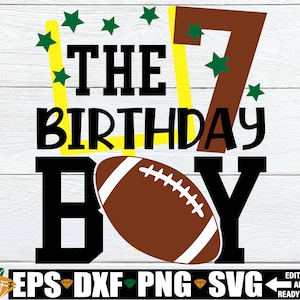 Futebol 7º aniversário menino svg, Aniversário futebol, Aniversário menino svg, 7º aniversário svg, Camisa futebol aniversário menino svg, Futebol 7º aniversário