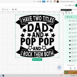 I Have Two Titles Dad And Pop Pop And I Rock Them Both, Father's Day, Pop Pop Father's Day, Grandpa Father's Day, Pop Pop gift svg image 12