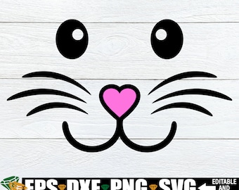 Bunny Face svg, Easter svg, Cute Easter svg, Cute Bunny Face svg, Bunny Face Cut File, Kids Easter svg, Easter Hunt Bucket Decal svg dxf