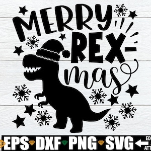 Merry Rexmas, Merry Rex-Mas svg, lustiges Kinder Dinosaurier-Weihnachtshemd SVG, Jungen-Weihnachtssvg, lustiges Weihnachtssvg, T-Rex-Weihnachtssvg