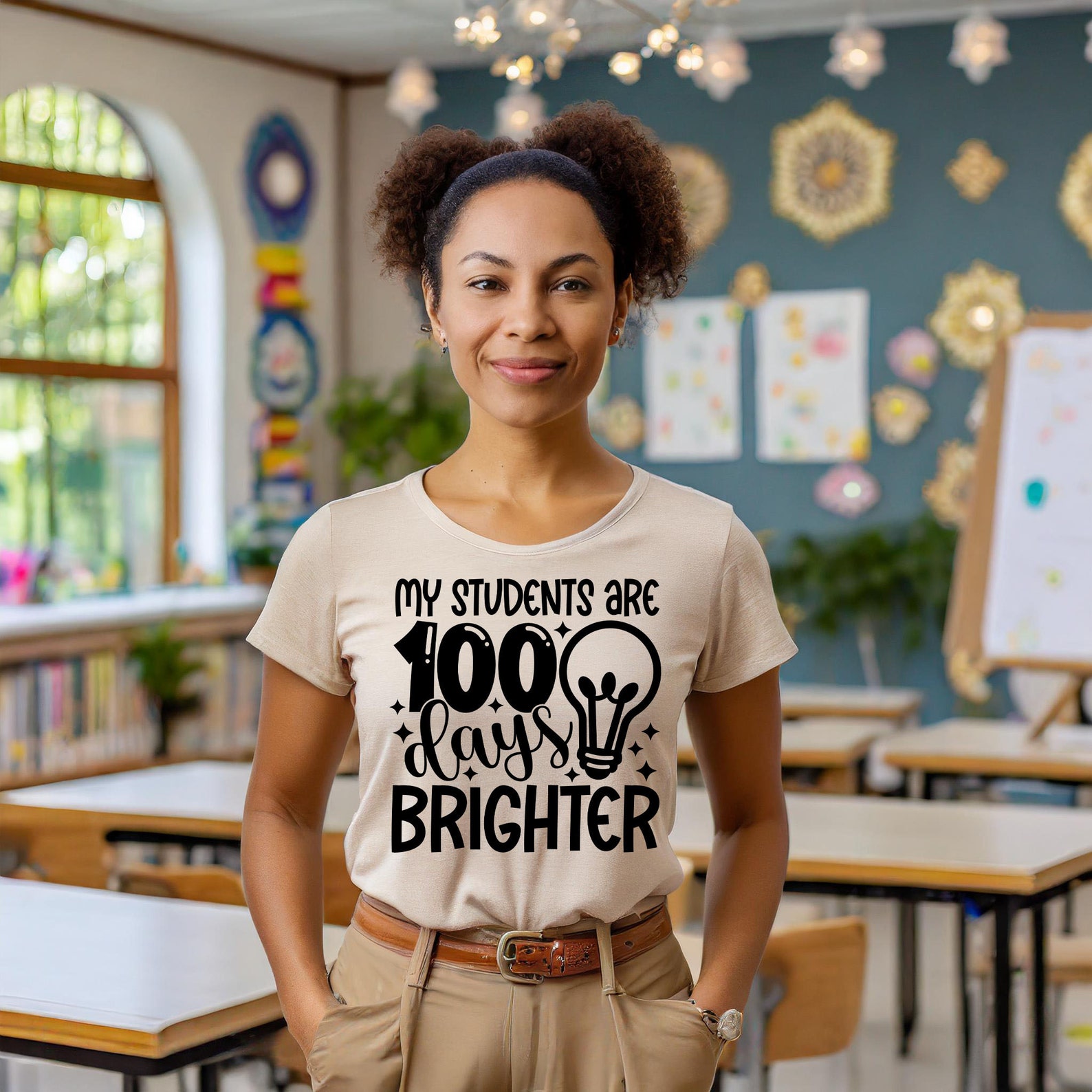 Teacher 100th Day of School SVG, My Students Are 100 Days Brighter ...