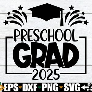 Absolwent przedszkola 2025, Ukończenie przedszkola svg, Koszulka ukończenia przedszkola svg, Koniec roku svg, Żegnaj przedszkole, Plik cięcia przedszkola