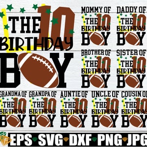 10. Fußball-Geburtstag, Fußball-Geburtstags-Svg, Fußball-Thema-Geburtstags-Shirts, passende Familien-Fußball-Geburtstags-Shirts SVG, Geburtstags-Jungensvg