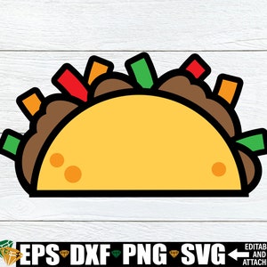 Taco, Taco SVG PNG, Taco print afbeelding, Taco ut-bestand, Taco themafeest SVG PNG, Taco decoratie SVG PNG, Taco clipart, Cinco de Mayo SVG PNG