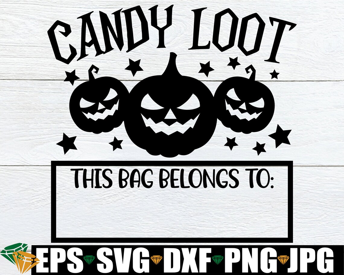 Candy Loot Personalized Halloween Bag SVG Halloween Candy Etsy