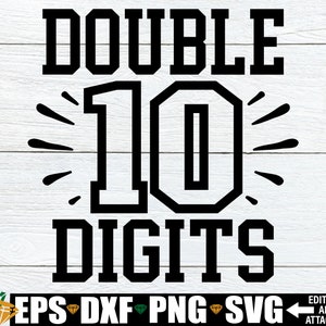 Zwei Ziffern, 10. Geburtstag svg, Jungen 10. Geburtstag, Jungen Doppel Ziffern, Doppel Ziffern Shirt svg, Geburtstag svg, 10 Geburtstag Shirt svg