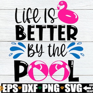 Das Leben ist besser am Pool, Pool zwarte svg, Sommerzitat SVG, Pool Tote png svg, Pool Zeichen svg, Pool-Tasche svg, lustige Pool svg, niedliche Sommer svg