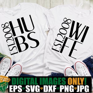 Anniversary svg, 2008 Anniversary svg, Matching Anniversary Shirts svg Cut File, Matching Anniversary Shirts PNG Iron On, Anniversary png