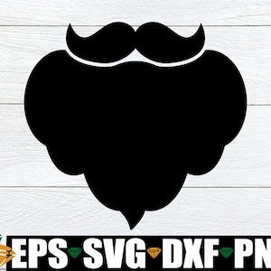 Barba e bigode svg, barba de papai noel svg, arquivo de corte de barba, clipart de barba de papai noel, arquivo de corte de barba de papai noel, silhueta de barba, clipart de dia dos pais
