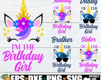 Unicorn Birthday svg. Matching Family Unicorn Birthday Shirts SVG PNG. Cute Unicorn Birthday svg. Matching Unicorn Family Birthday svg png.