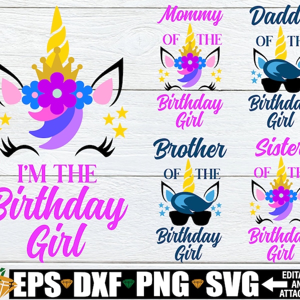 Unicorn Birthday svg. Matching Family Unicorn Birthday Shirts SVG PNG. Cute Unicorn Birthday svg. Matching Unicorn Family Birthday svg png.