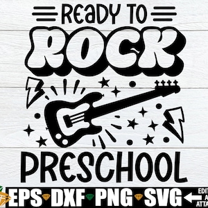 Bereit zum Rock Vorschule svg, Vorschule SVG Schnittdatei, Vorschule Shirt Aufbügeln PNG, Erster Schultag svg, Erster Tag der Vorschule svg png