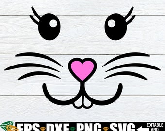 Hasengesicht svg, Ostern svg, süße Ostern svg, Süßes Hasengesicht svg, Hasengesicht, Ostern, Schnittdatei, SVG, druckbares Bild, Aufbügeln, Digitalbild