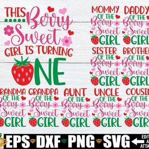 Süßes Geburtstags-Svg, Beere Süßes Familien-Geburtstags-Bundle, Süßes 1