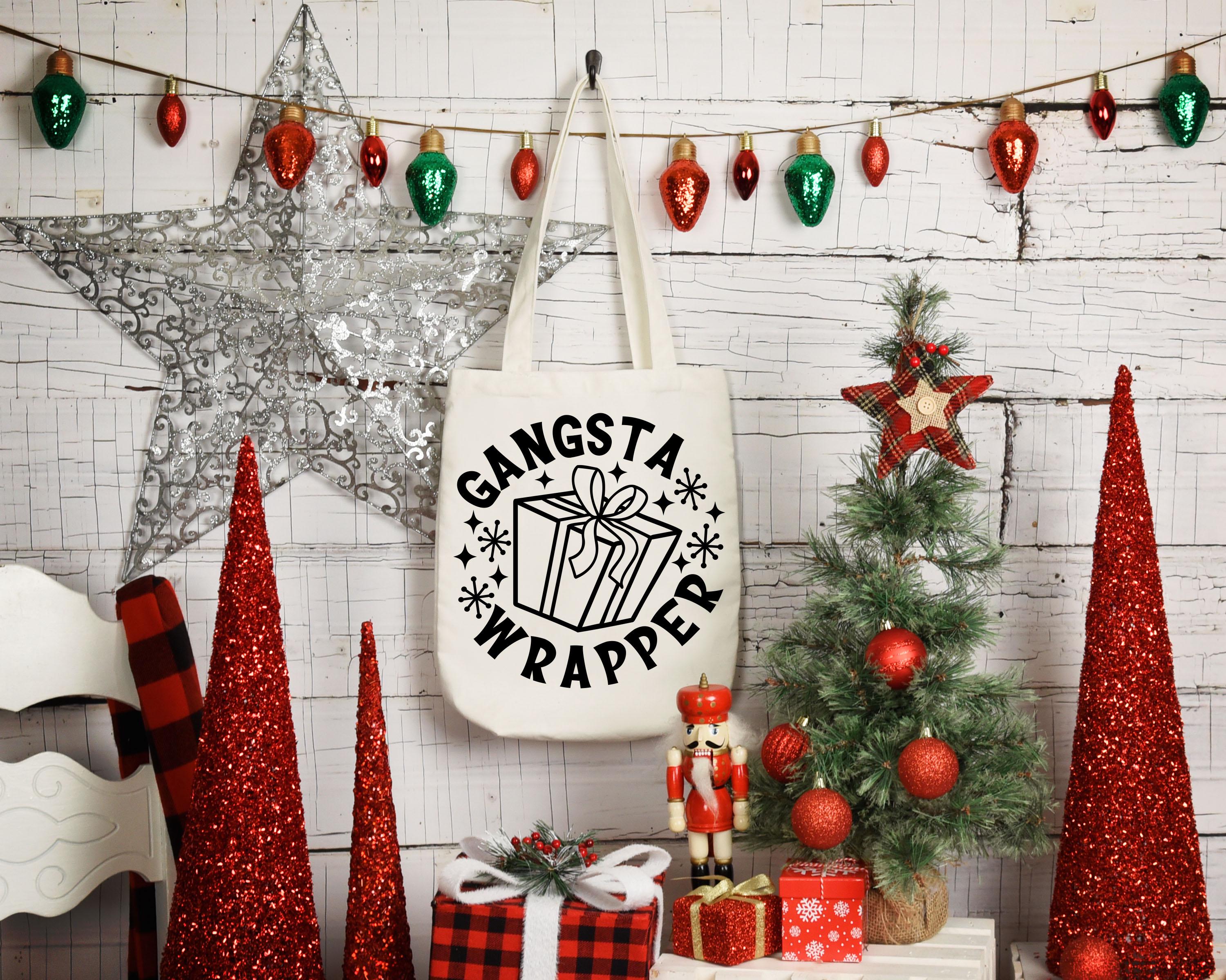 Gangsta Wrapper Svg Png Dxf Eps, Funny Christmas Svg Cut File, Funny ...