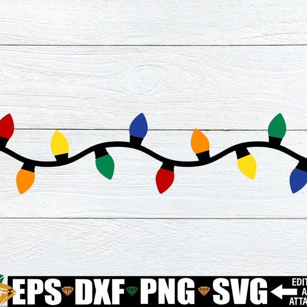 Christmas Lights svg, String Of Christmas Lights svg, Christmas Lights Cut File, Strand Of Christmas Lights Cut FIle, Digital Download