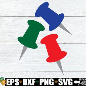 Reißnadeln svg, Lehrerbedarf svg, Bürobedarf Clipart, Klassenzimmer Dekor svg, Lehrer Klassenzimmer Clipart, Schule svg, digitaler Download