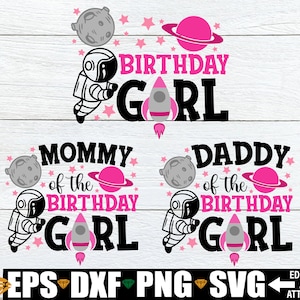 Anniversaire espace espace svg, fille espace anniversaire Bundle SVG PNG, svg espace anniversaire filles, filles Galaxy anniversaire svg, anniversaire espace familial assorti