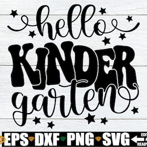Hallo Kindergarten, Erster Tag des Kindergartens Shirt svg, Kindergarten Lehrerin Shirt svg, Hallo Kindergarten svg, Erster Schultag svg