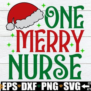 Une joyeuse infirmière svg png. Chemise Noël infirmière svg png, chemise Noël infirmière svg png, svg Noël, infirmière Noël svg couper fichier, infirmière svg