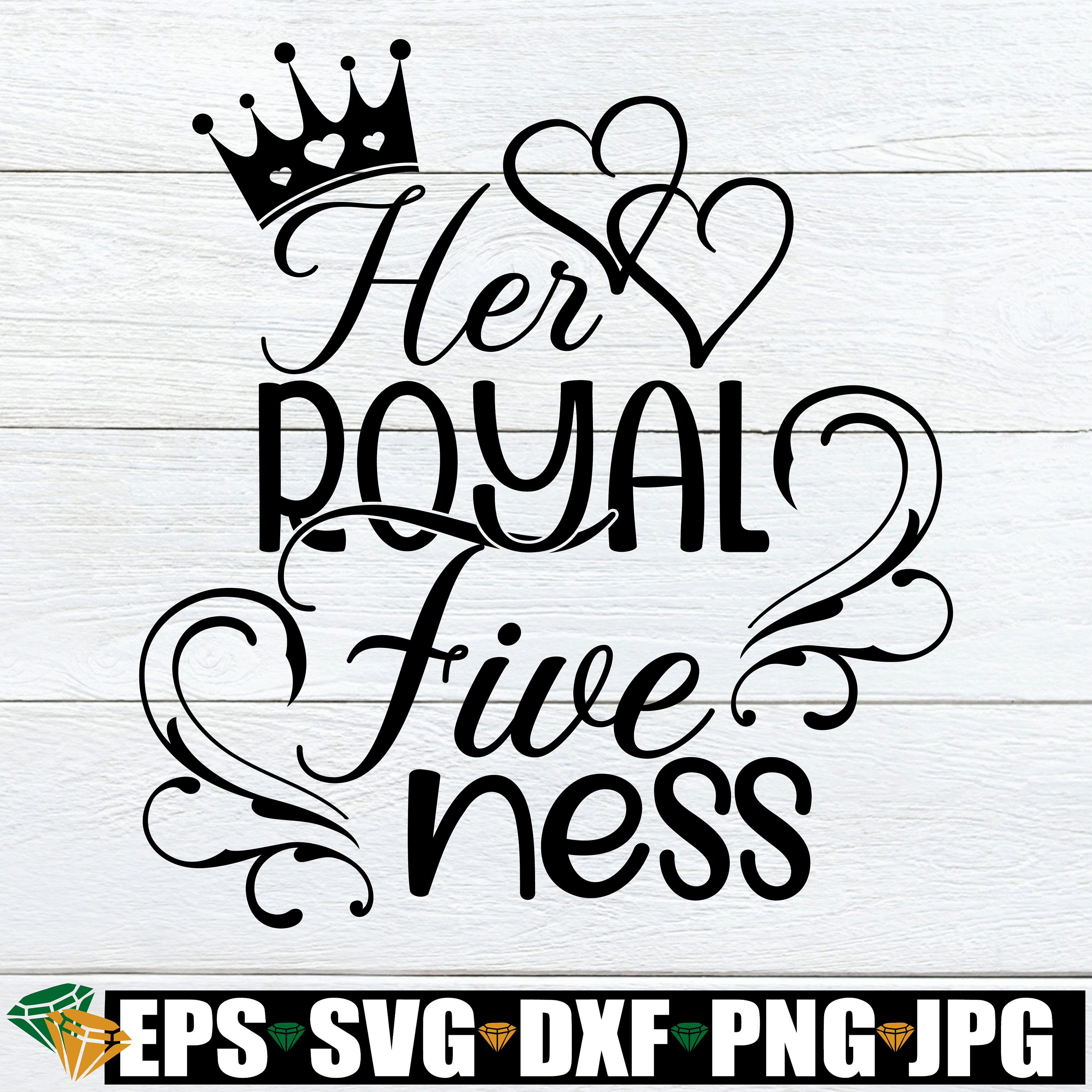 Her Royal Five-ness. 5th birthday.Birthday Girl. Royal | Etsy