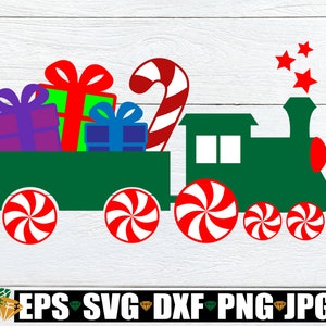 Tren tirando regalos, Navidad svg, Lindo Navidad svg, Navidad png, Niños Navidad svg, Lindo Navidad png, Cortar FIle, svg png dxf