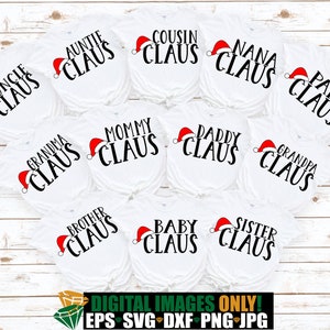 Familie Claus. Kerst-svg. Bijpassende kerstfamilie kerstshirts SVG. Bijpassende familie kerstshirts SVG. Bijpassende kerst-svg.