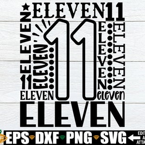 11e verjaardag typografie, 11e verjaardag Word Collage, 11e verjaardag gesneden bestand, 11e verjaardag Shirt SVG, 11e verjaardag Word Art SVG PNG DXF