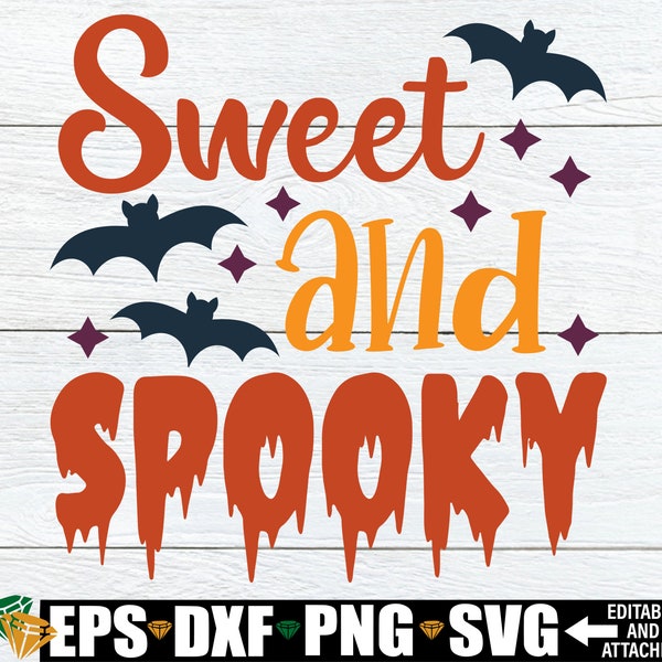 Sweet And Spooky, Girls Halloween Shirt svg, Toddler Girl Halloween svg, Kids Halloween Shirt svg, Halloween svg png, Girls Halloween svg