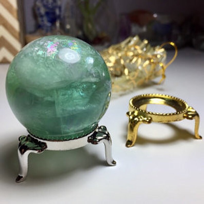 Crystal Ball Stand for Sphere Silver or Gold Metal Holding Etsy
