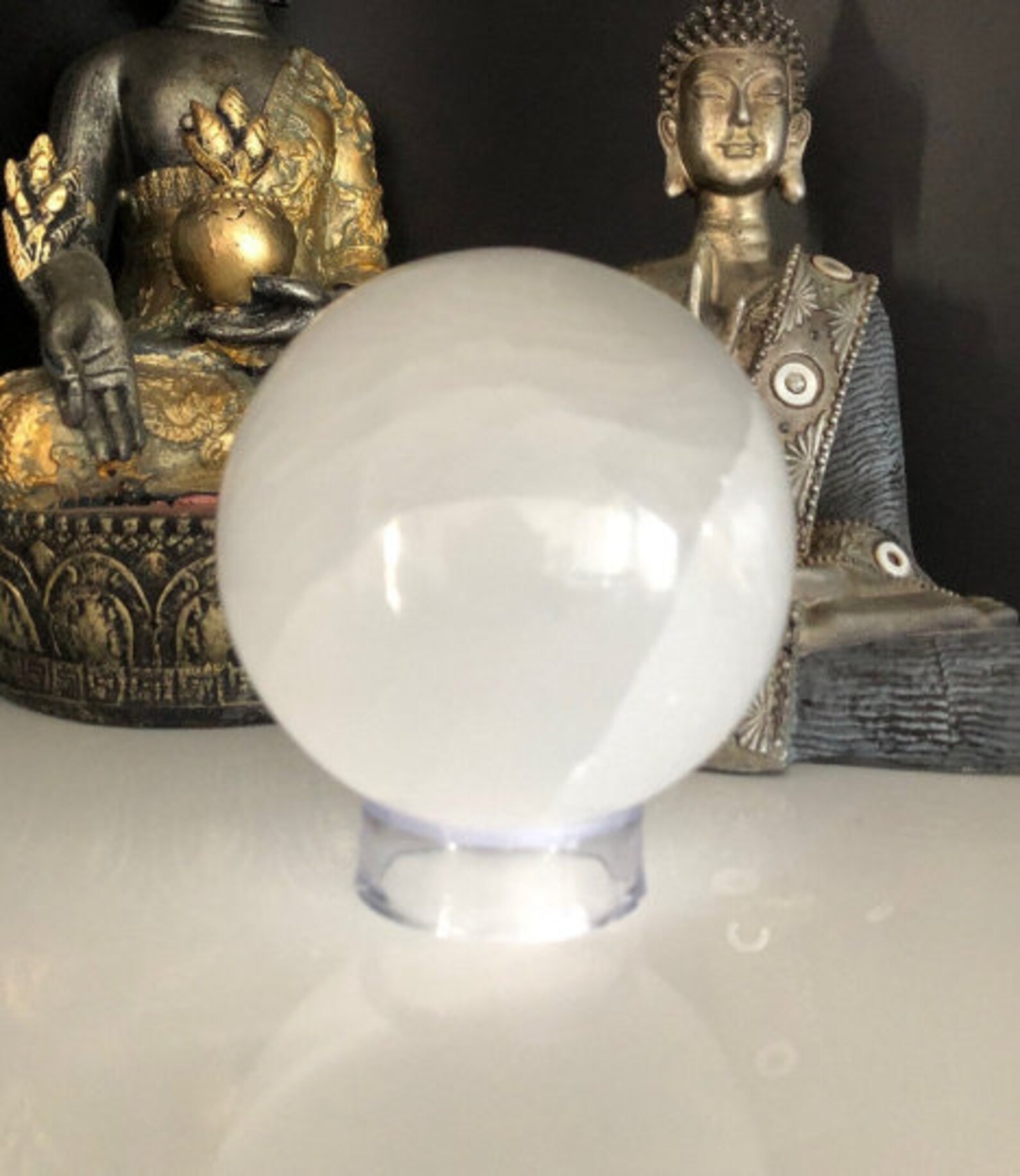 Large Crystal Ball Sphere with Stand for Wicca Meditation Etsy