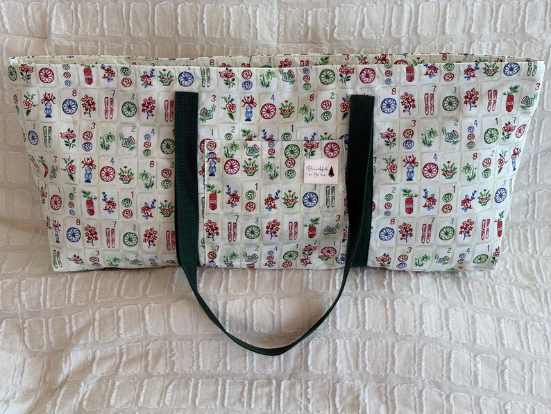 Mah jong tote, rack, tile and accessory bag set A003 lined MahJong image 2