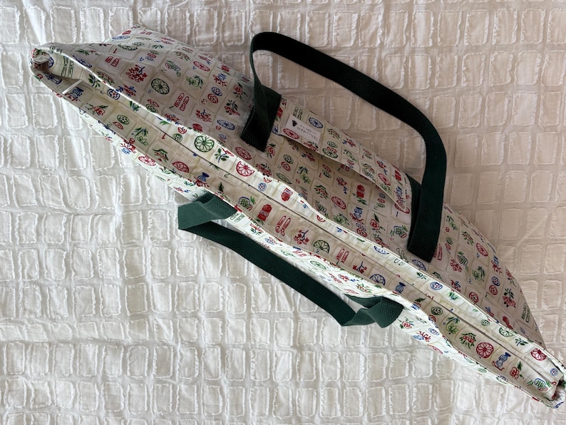 Mah jong tote, rack, tile and accessory bag set A003 lined MahJong image 5