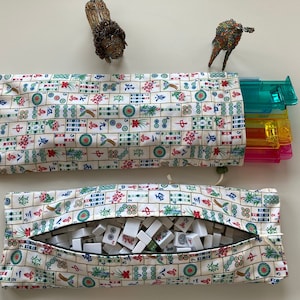 Mah jong rack and tile bag set S001 lined