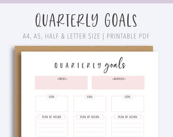 Monthly Goal Planner Printable PDF | Etsy