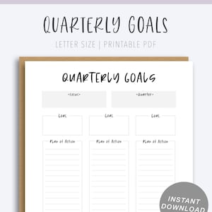 Quarterly Goals Planner| Goal Planner, NEW FONT!