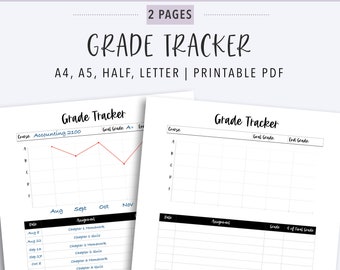 Title:  Student Planner, College Student Planner | Grade Tracker Printable