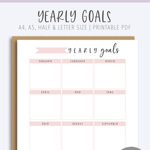 2020 Yearly Goal Planner Printable PDF - Etsy