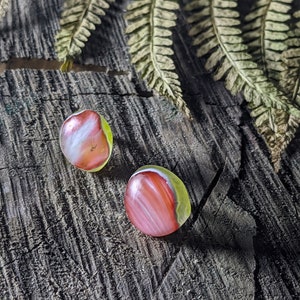 Handmade Geode Glass Stud Earrings