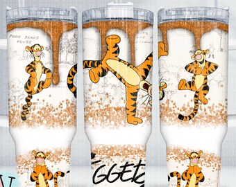 Tigger Inspired | 40oz Tumbler Wrap | PNG | Digital Download | Sublimation | Glitter